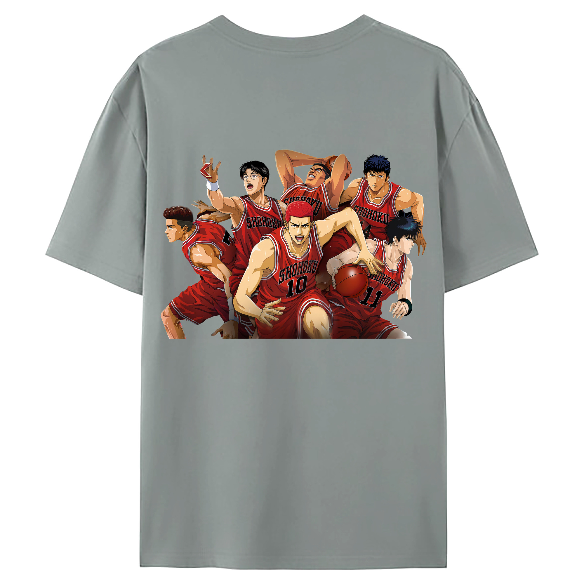 （画像用） SLAM DUNK／スラムダンク 綿100％ メンズ半袖Tシャツ（バックプリント） 通気性